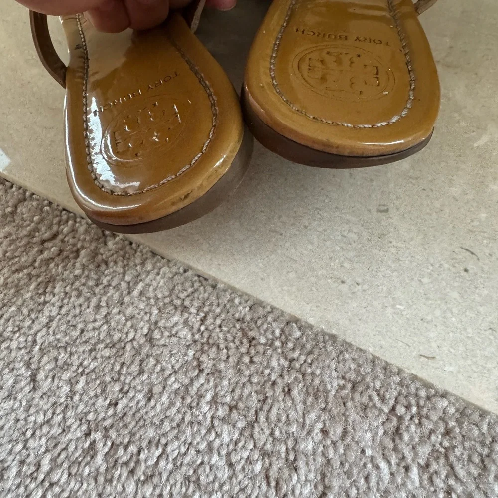 Tory Burch Miller Leather Sandals Tan